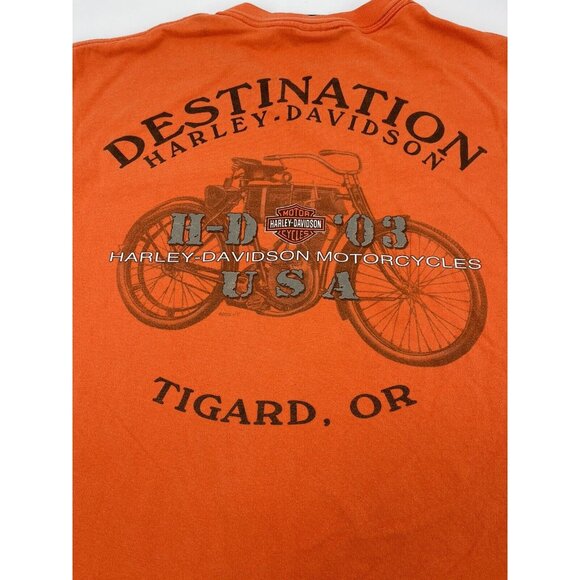 Vintage 100th Anniversary Harley Davidson Orange RK Stratman T-shirt Men’s Large - Picture 8 of 14